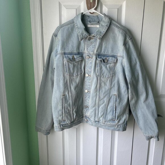 Pacsun Denim Trucker Jacket Womens L Light Wash Patchwork Quilted Cottagecore - Picture 2 of 8